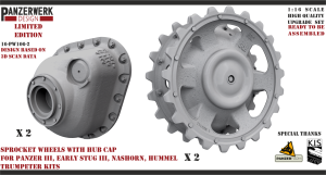 Final drive + sprocket early StuG III / Panzer III / Nashorn / Hummel